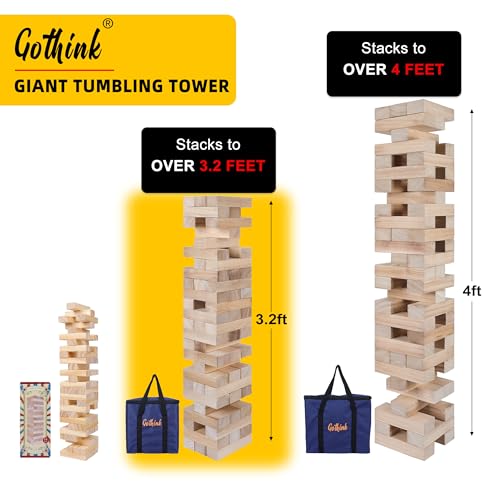 Giant Wooden Tumble Tower Stacking Blocks with Carry Case
