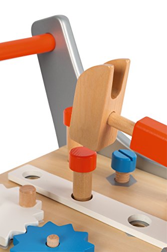 Wooden Magnetic DIY Trolley with 26 Construction Accessories