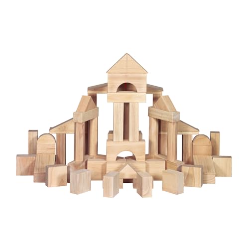 Solid Wood Building Blocks Sorting and Stacking Set 60 Pieces