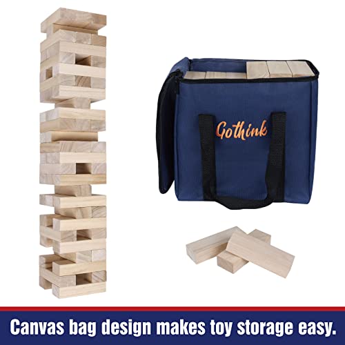 Giant Wooden Tumble Tower Stacking Blocks with Carry Case