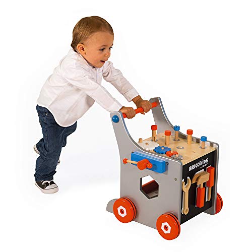 Wooden Magnetic DIY Trolley with 26 Construction Accessories
