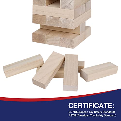 Giant Wooden Tumble Tower Stacking Blocks with Carry Case