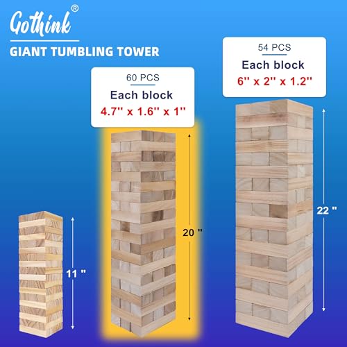 Giant Wooden Tumble Tower Stacking Blocks with Carry Case