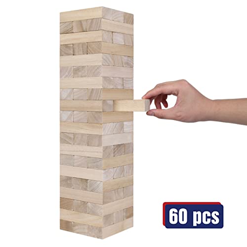 Giant Wooden Tumble Tower Stacking Blocks with Carry Case