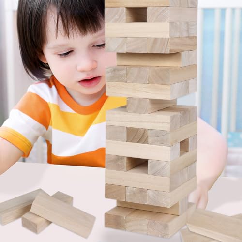 Giant Wooden Tumble Tower Stacking Blocks with Carry Case