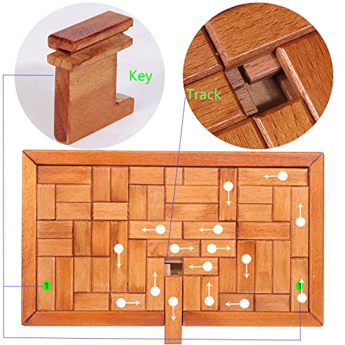 Wooden Mystery Puzzle Box Brain Teaser for Adults and Kids