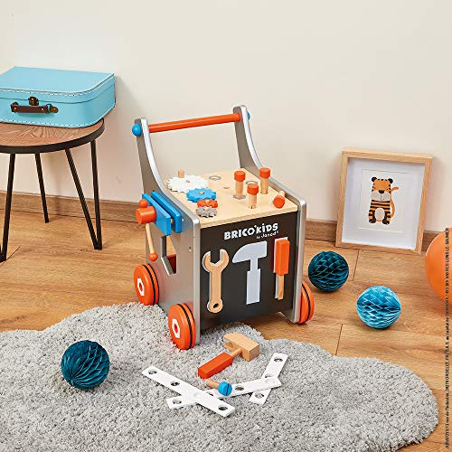 Wooden Magnetic DIY Trolley with 26 Construction Accessories