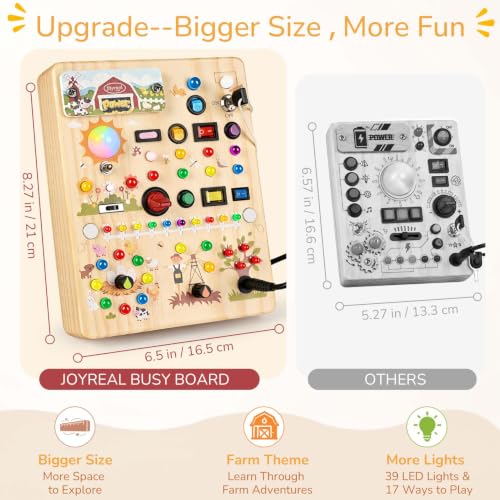 Montessori Busy Board with 17 LED Light Switches