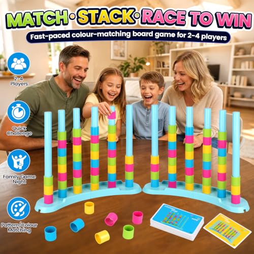 Giant Color Balance Stacking Game with 50 Challenge Cards