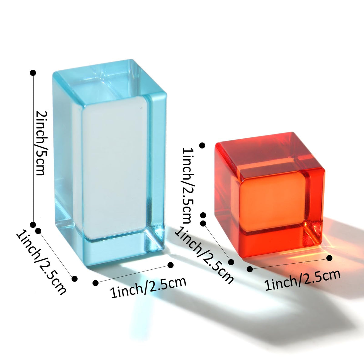 Rainbow Acrylic Cubes Color Learning Set