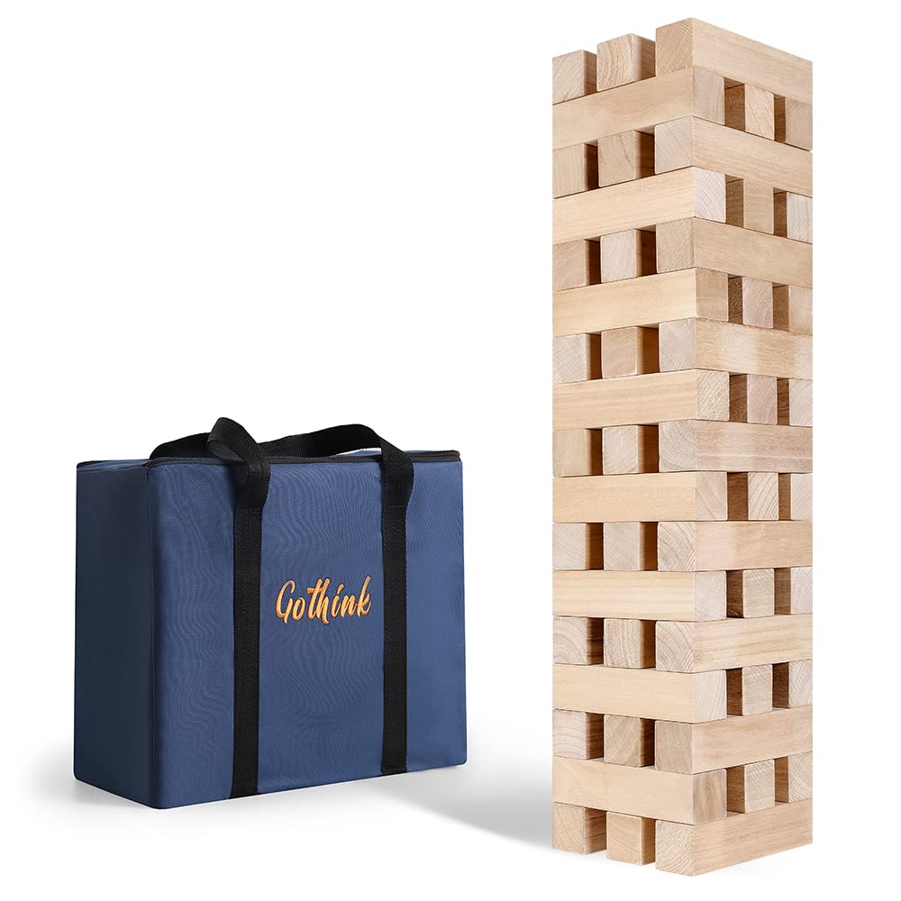 Giant Wooden Tumble Tower Stacking Blocks with Carry Case