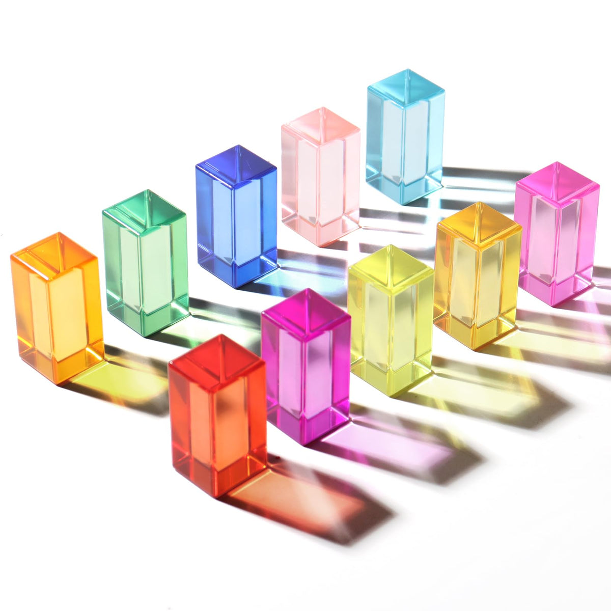 Rainbow Acrylic Cubes Color Learning Set