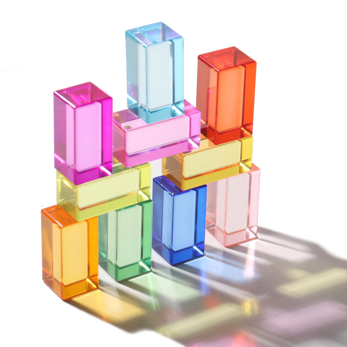 Rainbow Acrylic Cubes Color Learning Set