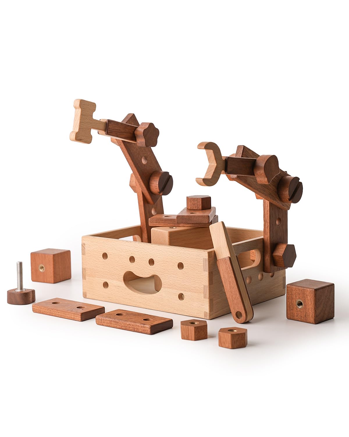 Wooden Construction Tool and Building Blocks Set 32 Pieces