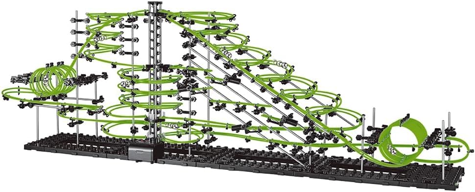 Glow in the Dark Marble Roller Coaster Building Kit 1337 Pieces