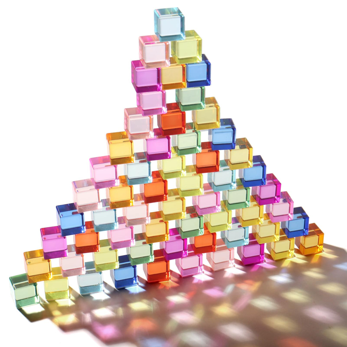 Rainbow Acrylic Cubes Color Learning Set