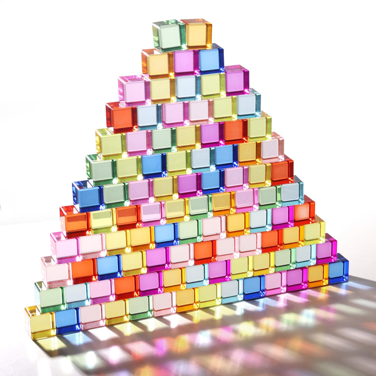 Rainbow Acrylic Cubes Color Learning Set