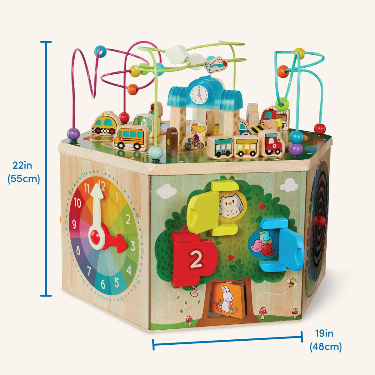Wooden Activity Cube and Learning Activity Center