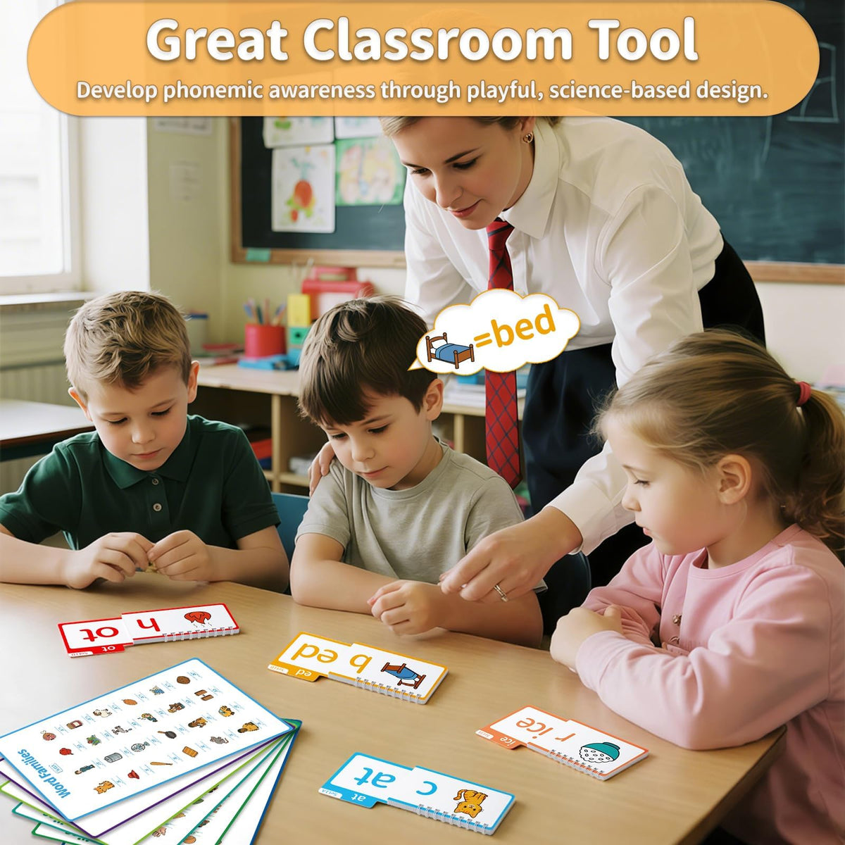Phonics Flip Book and Word Family Learning Set