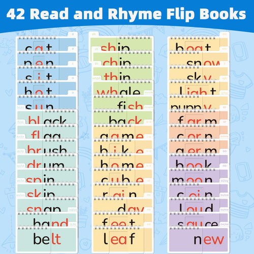 42 Phonics Read and Rhyme Word Family Flip Books