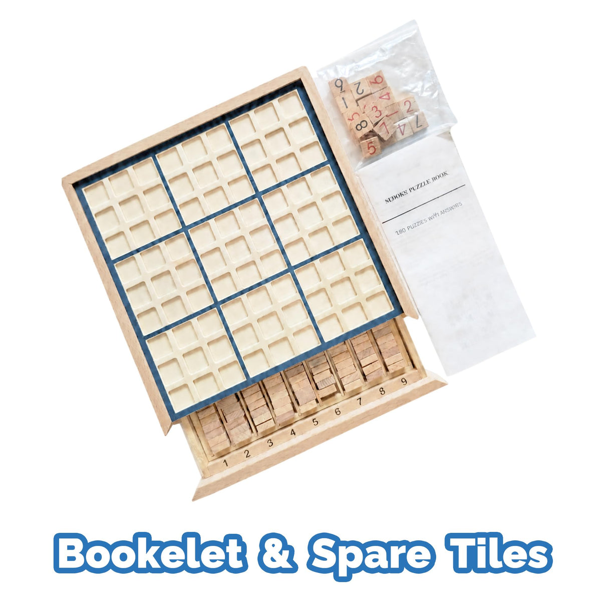 Wooden Sudoku Board Game with 100 Puzzle Book