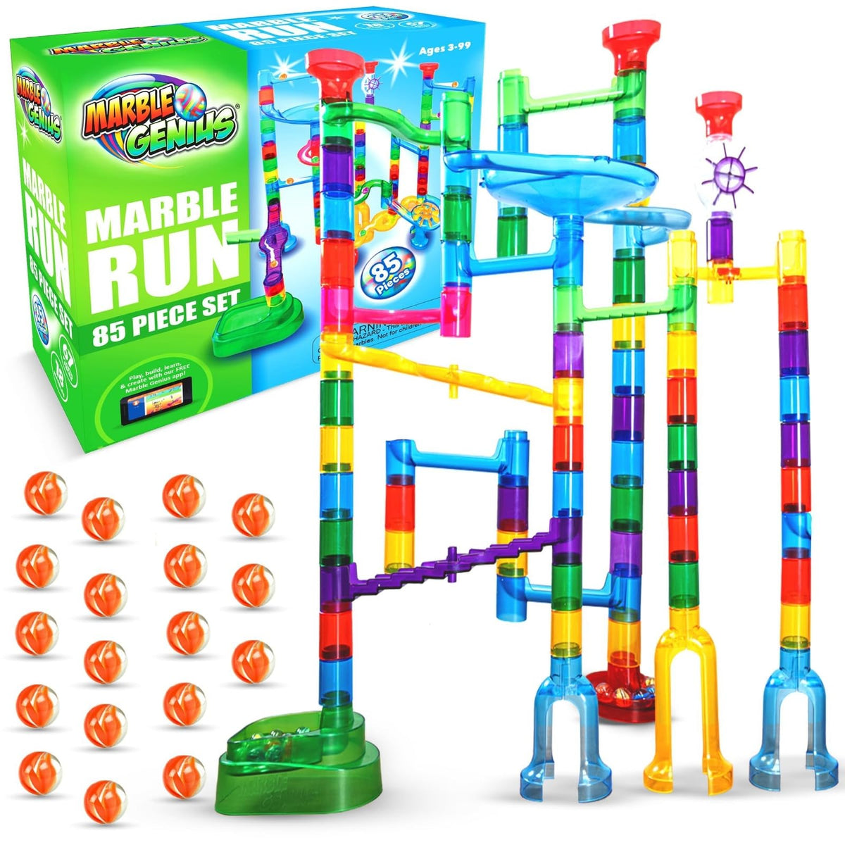 Translucent Marble Run Maze Track Building Set