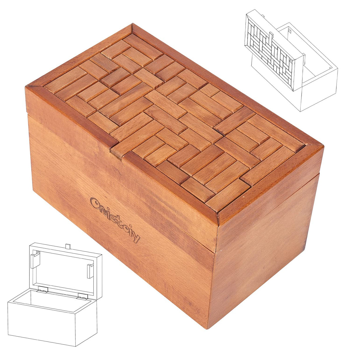 Wooden Mystery Puzzle Box Brain Teaser for Adults and Kids