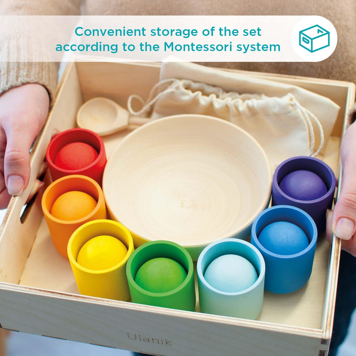 Rainbow Balls and Cups Montessori Sorting Toy