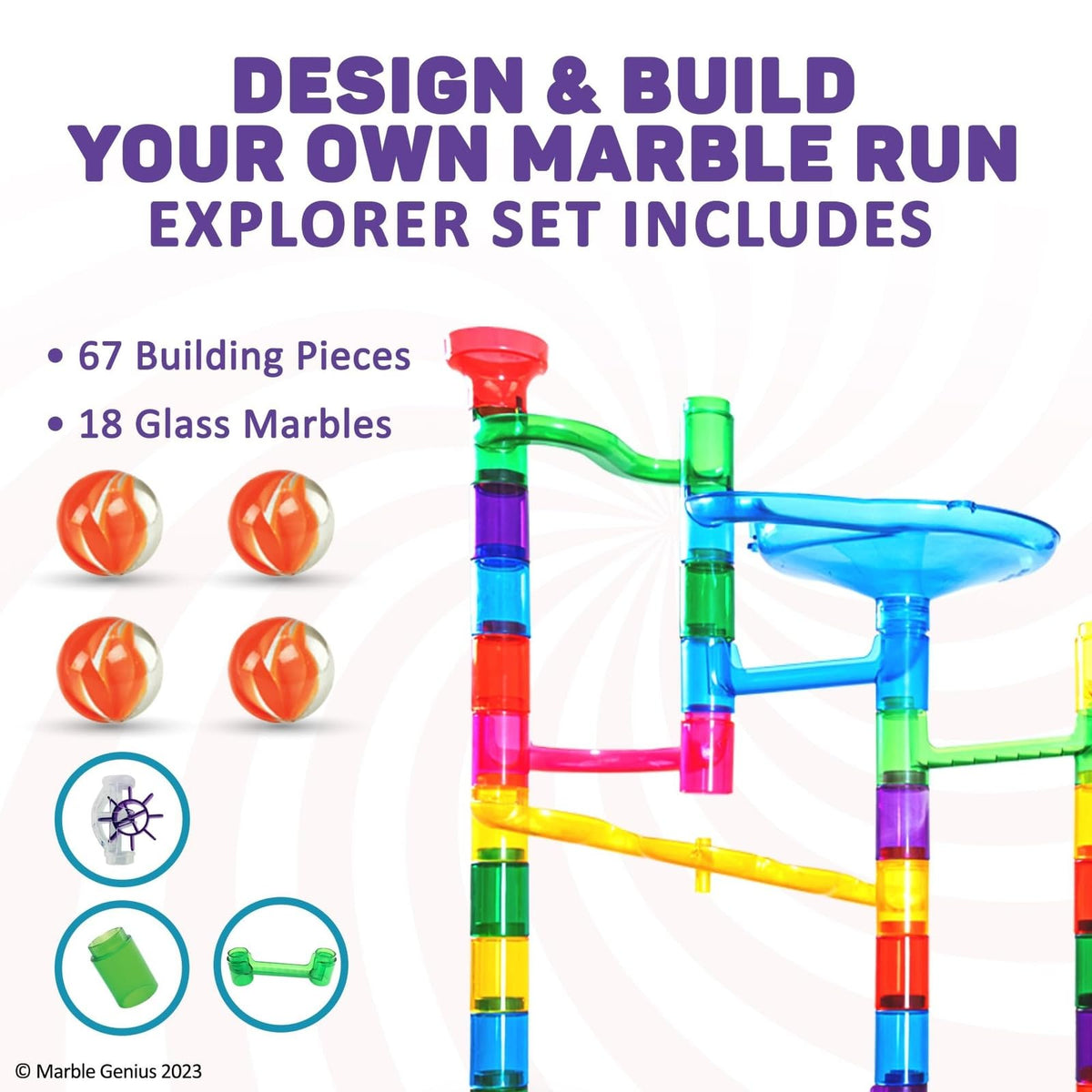 Translucent Marble Run Maze Track Building Set