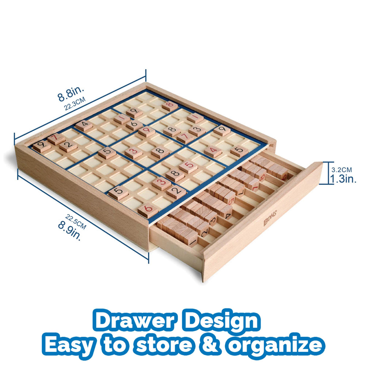 Wooden Sudoku Board Game with 100 Puzzle Book