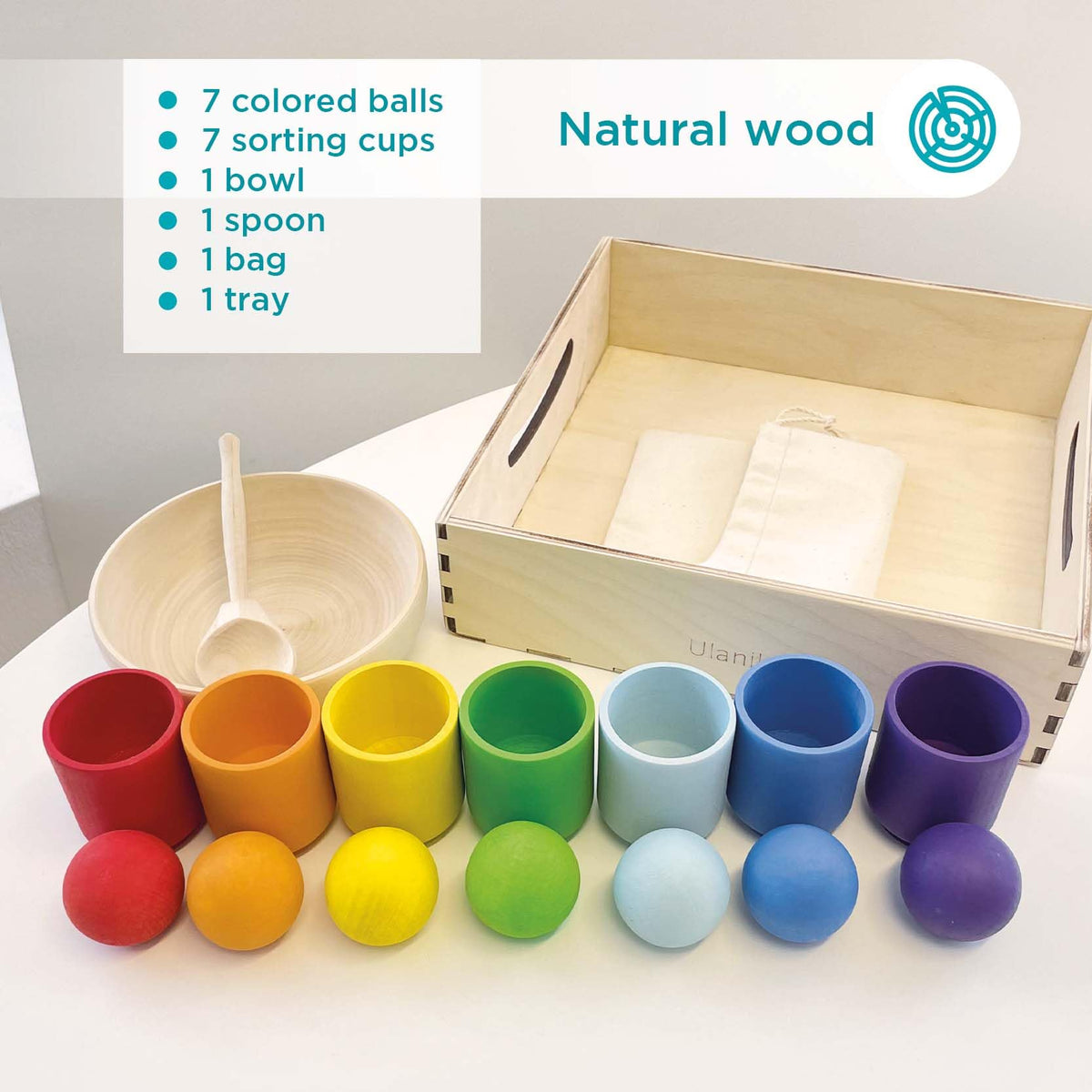 Rainbow Balls and Cups Montessori Sorting Toy
