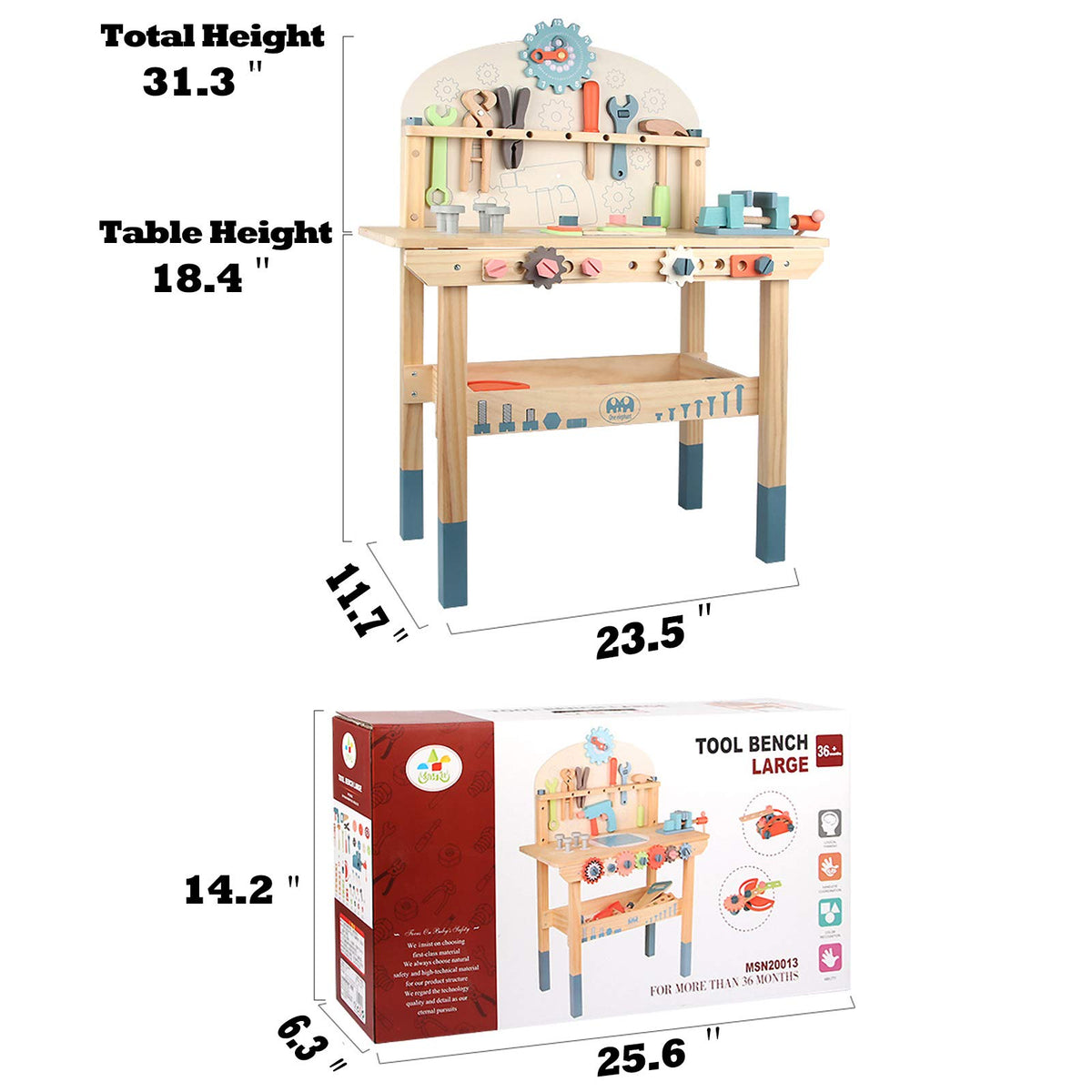 Wooden Tool Bench Workshop Construction Set for Kids
