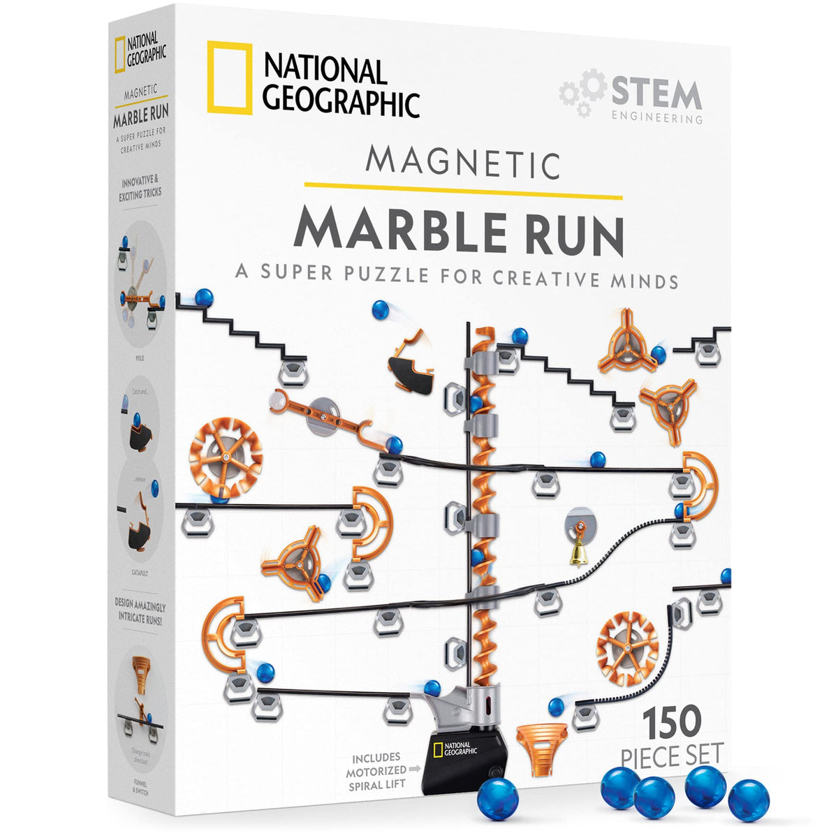 Magnetic Marble Run STEM Building Set with Track and Marbles