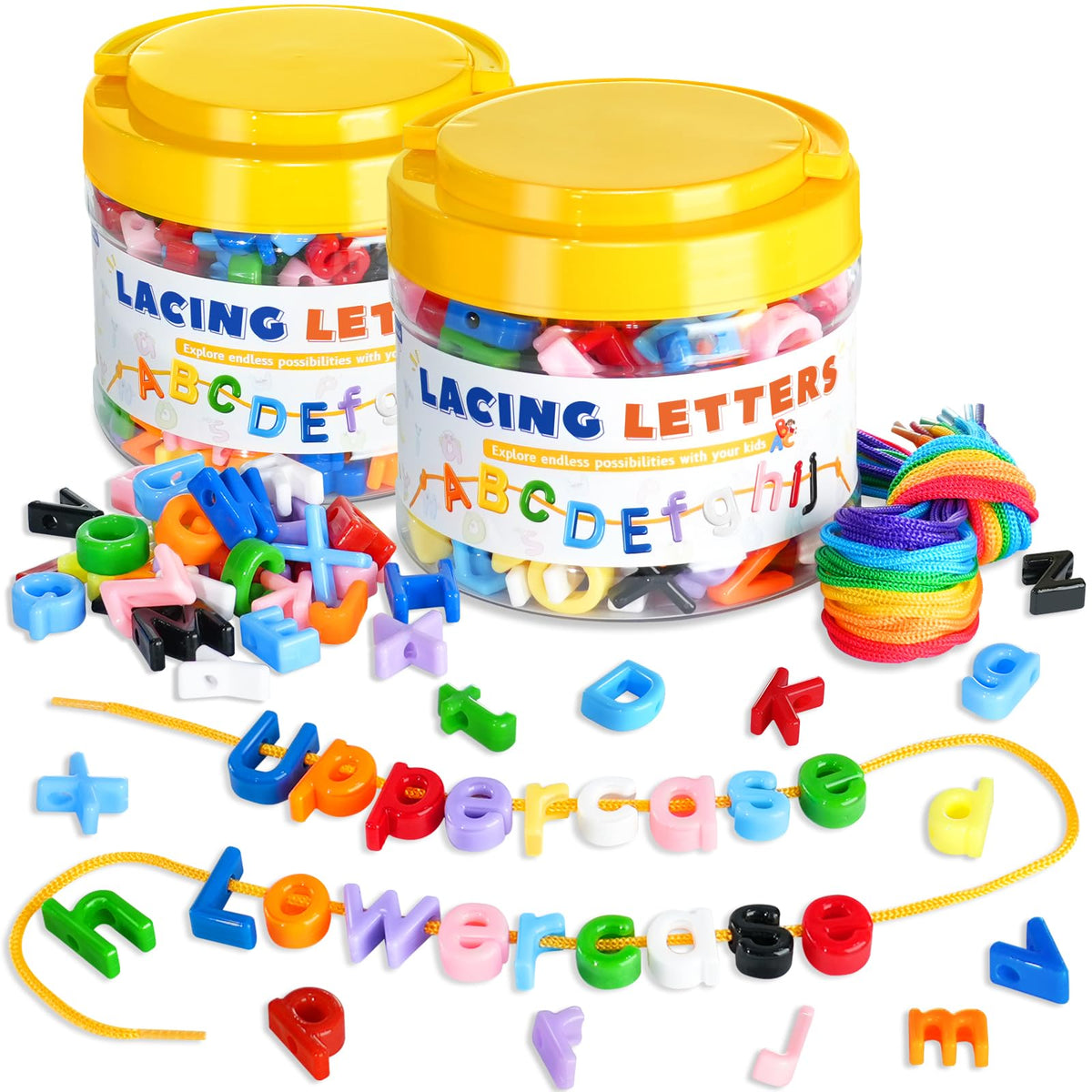 Alphabet Letter Lacing Beads Learning Set