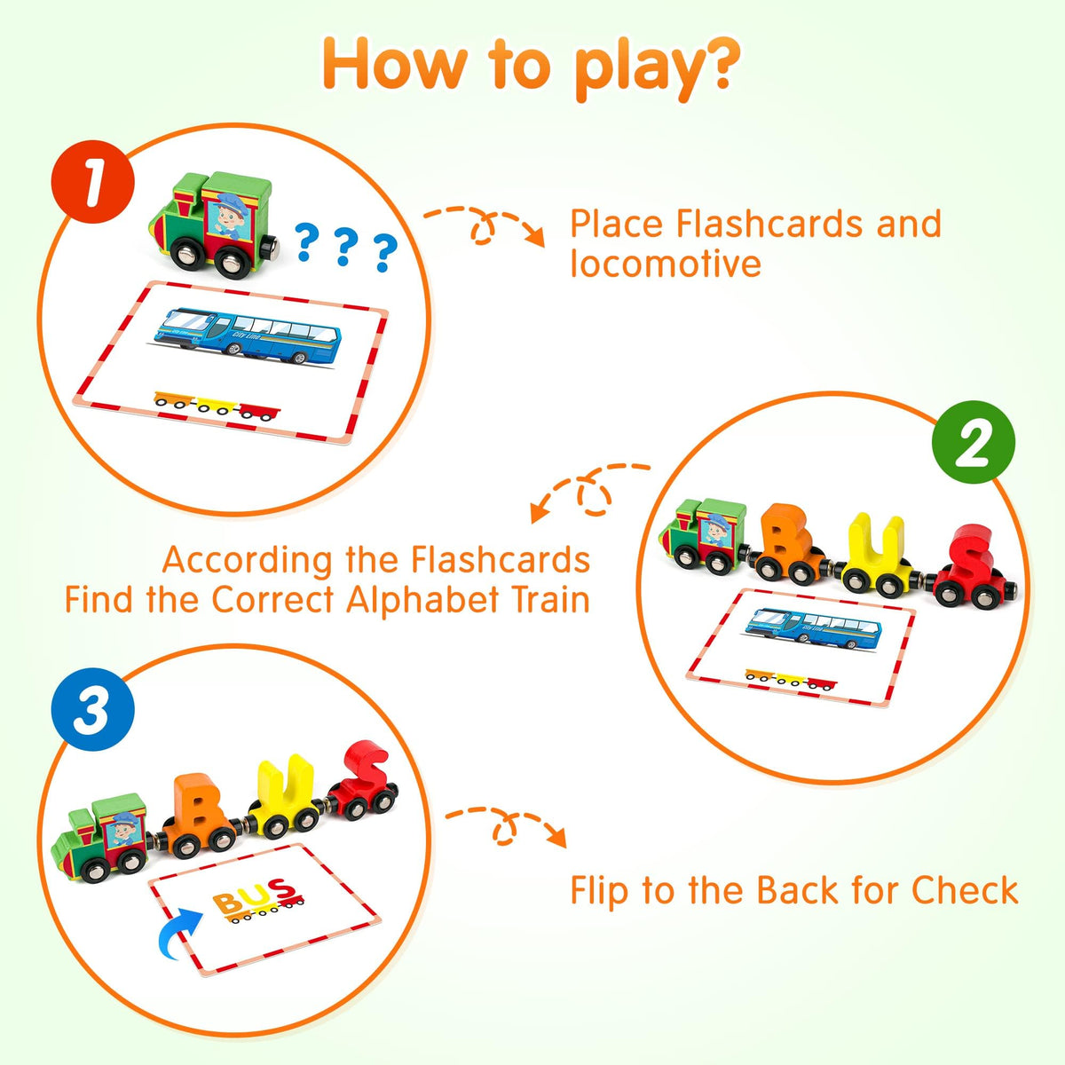 Magnetic Wooden Alphabet Train Letter Learning Set