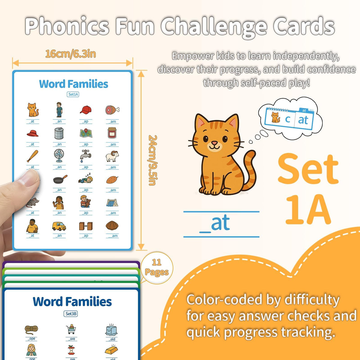 Phonics Flip Book and Word Family Learning Set