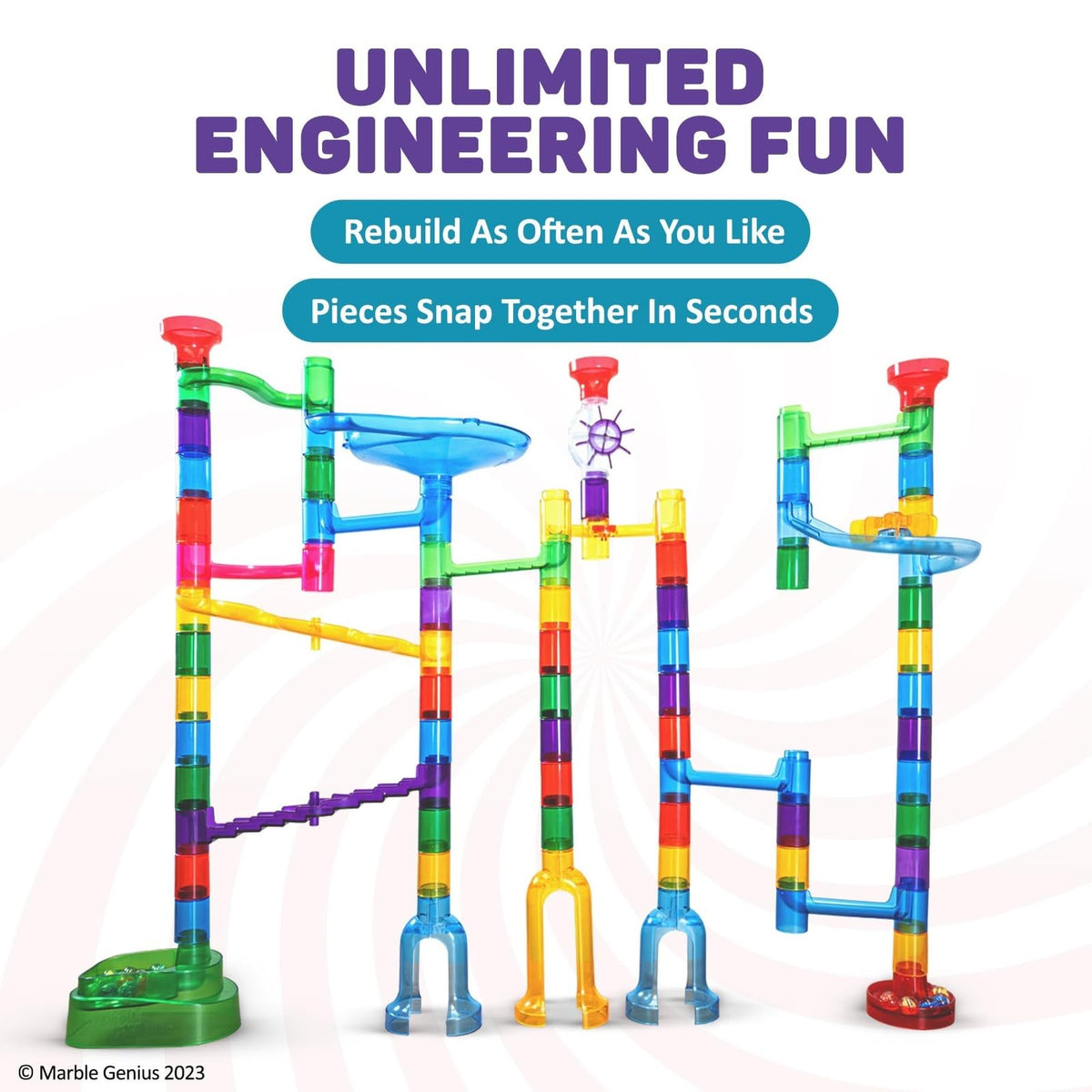 Translucent Marble Run Maze Track Building Set
