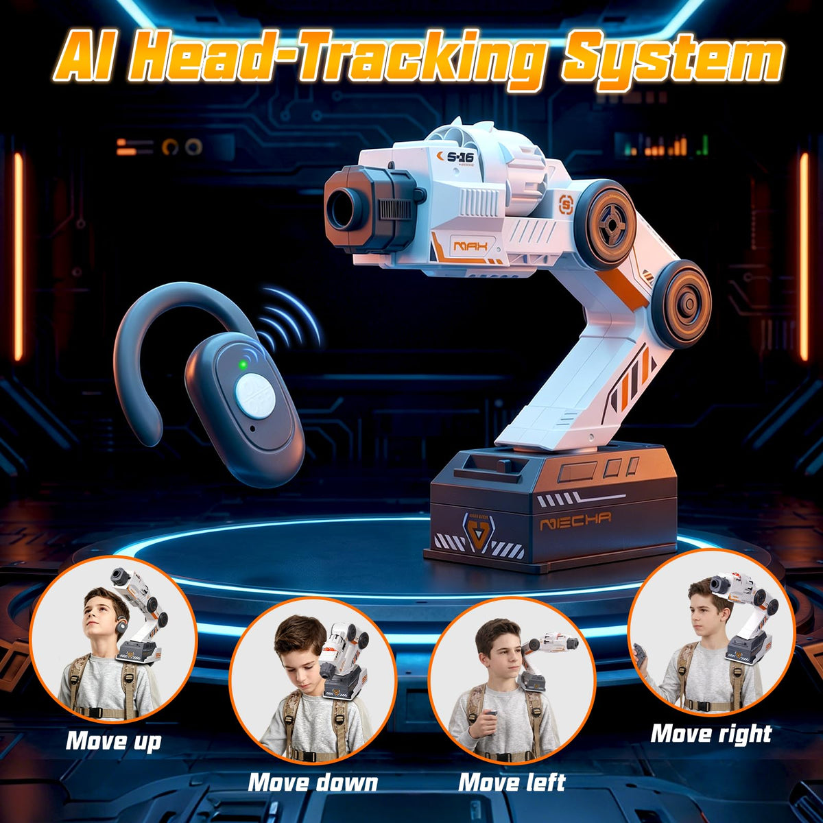 Smart Tracking Mechanical Arm with Remote Control 30 Foam Darts