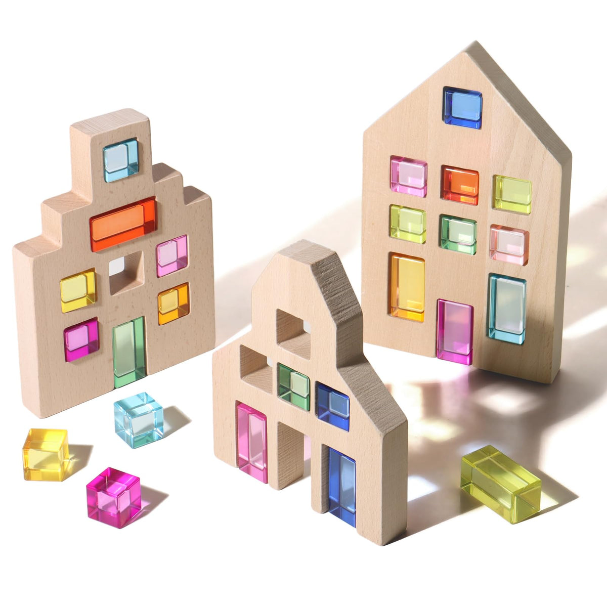 Rainbow Acrylic Cubes Color Learning Set