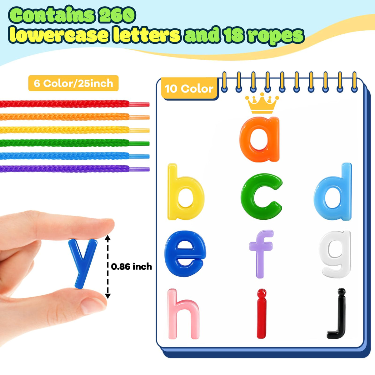 Alphabet Letter Lacing Beads Learning Set