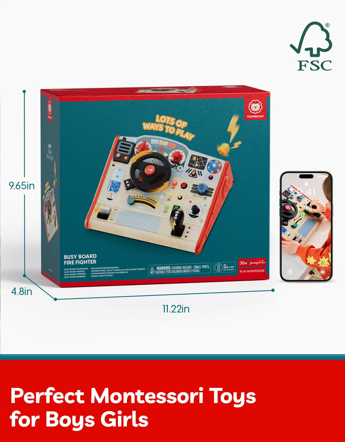 Montessori LED Light Busy Board Learning Toy