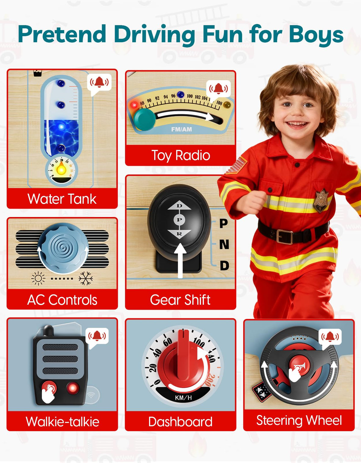 Montessori LED Light Busy Board Learning Toy