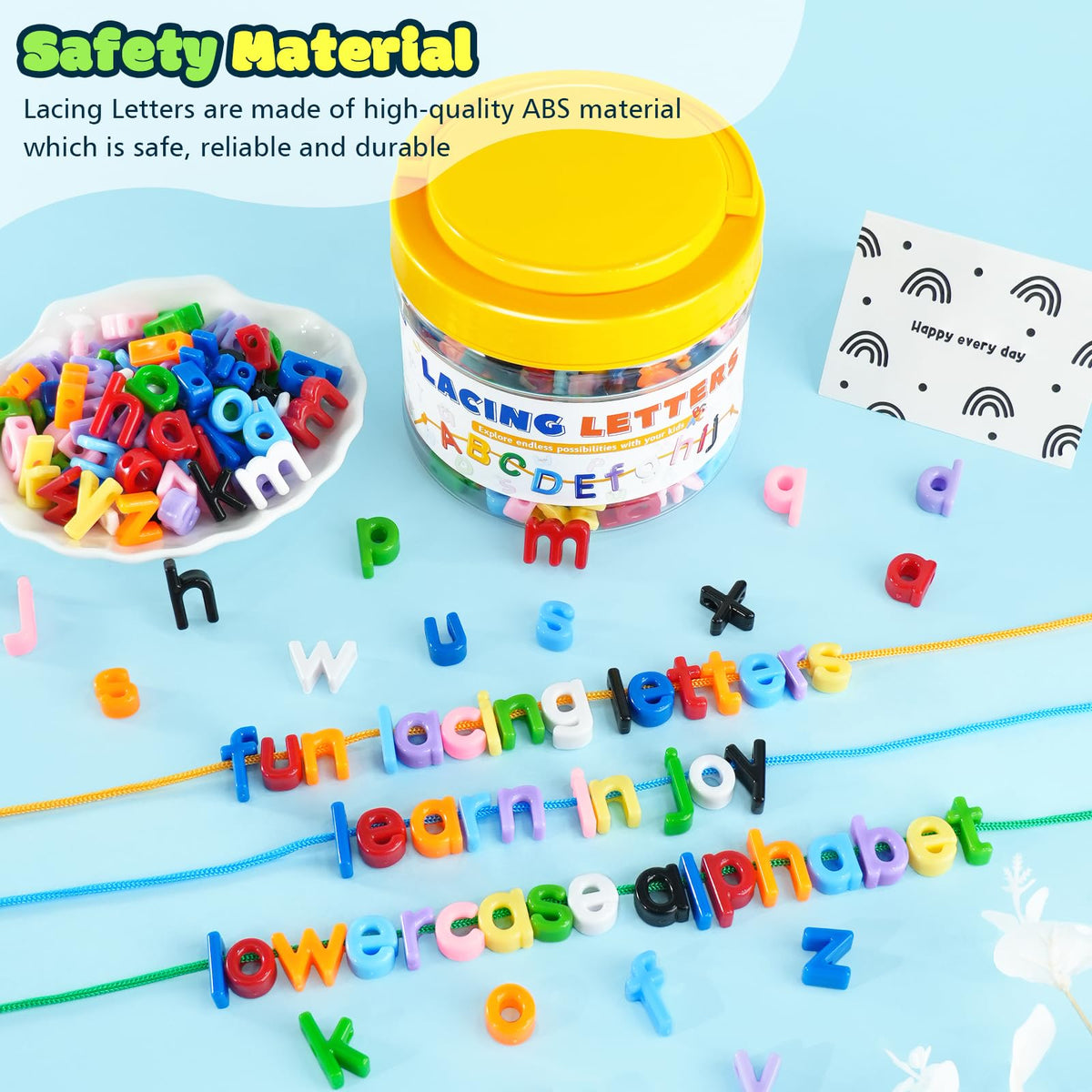 Alphabet Letter Lacing Beads Learning Set