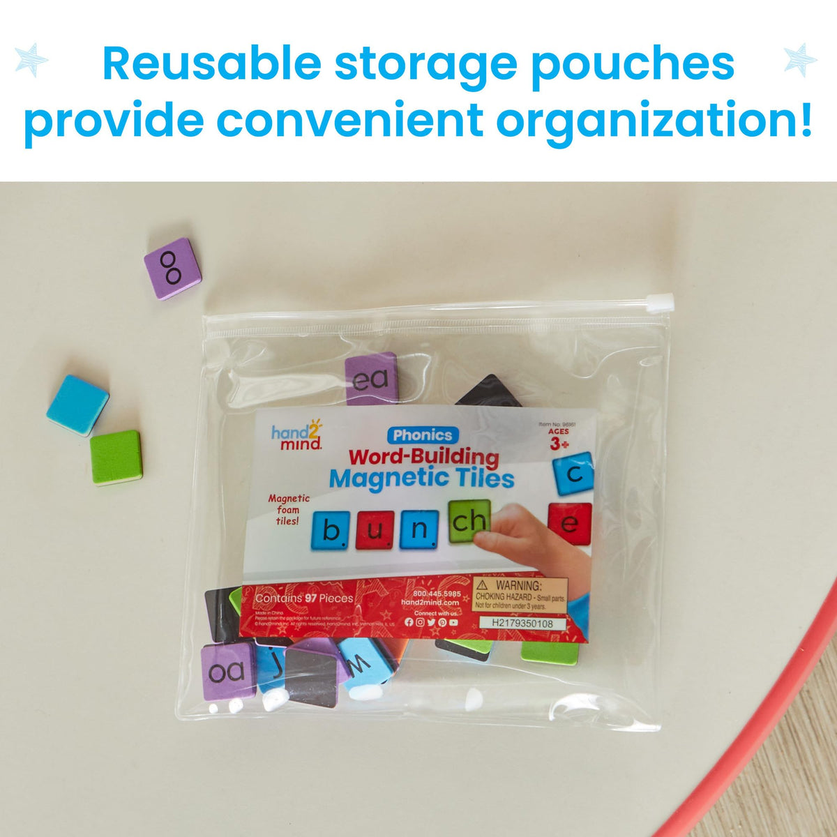 Phonics Word Building Magnetic Letter Tiles Set of 6
