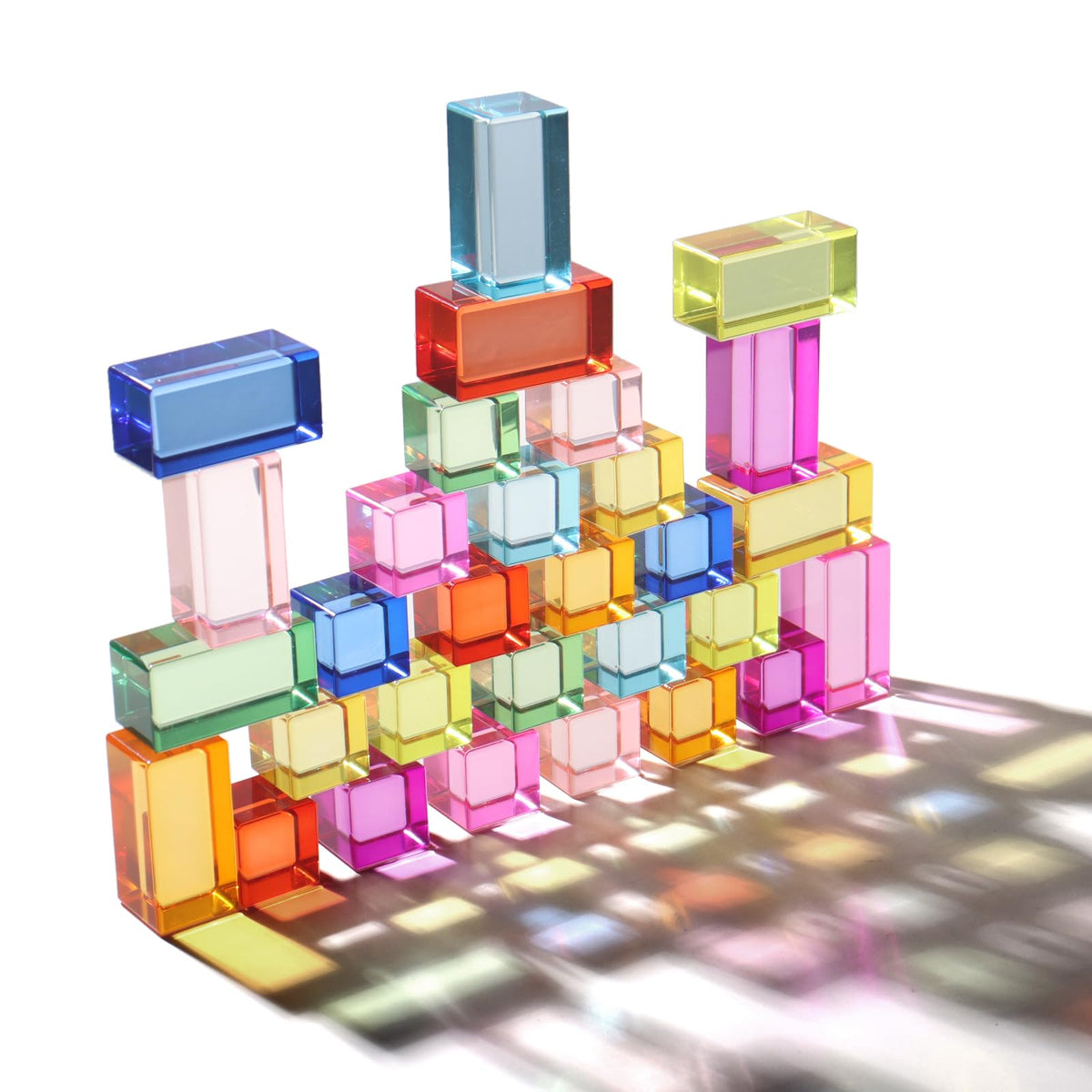 Rainbow Acrylic Cubes Color Learning Set