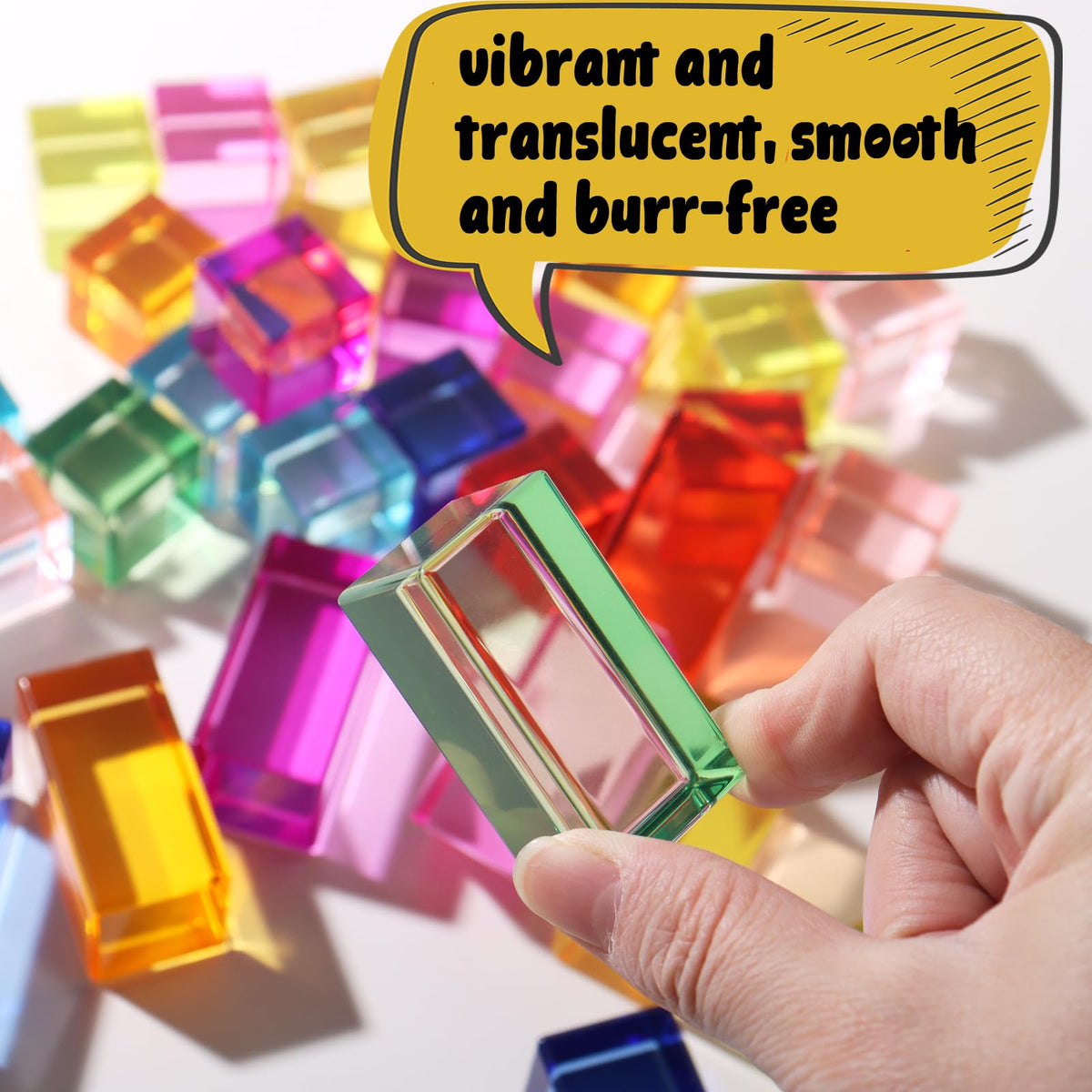 Rainbow Acrylic Cubes Color Learning Set