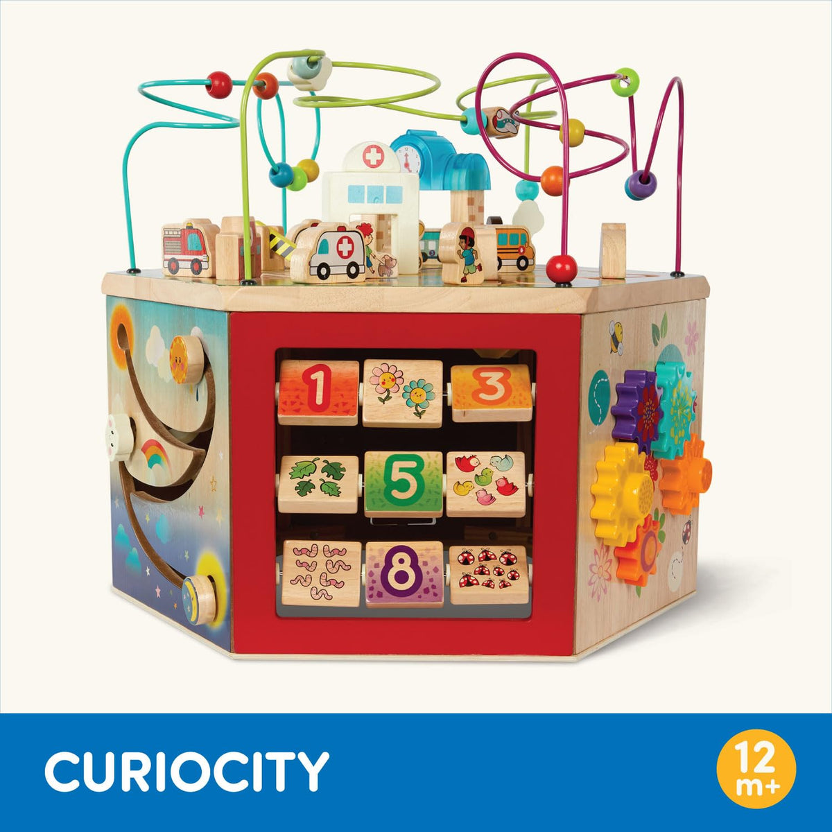 Wooden Activity Cube and Learning Activity Center