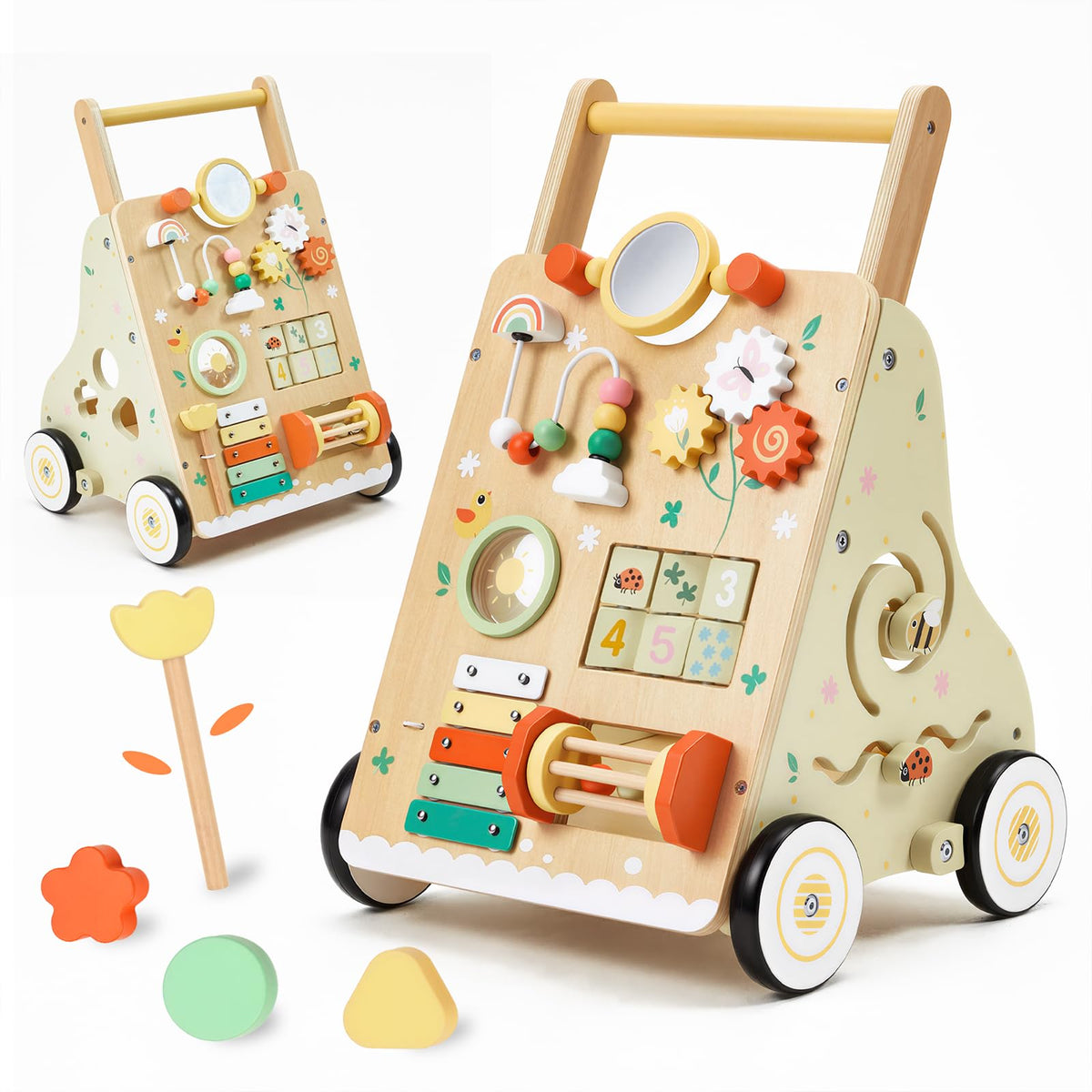 Wooden Montessori Baby Push Walker Learning Toy