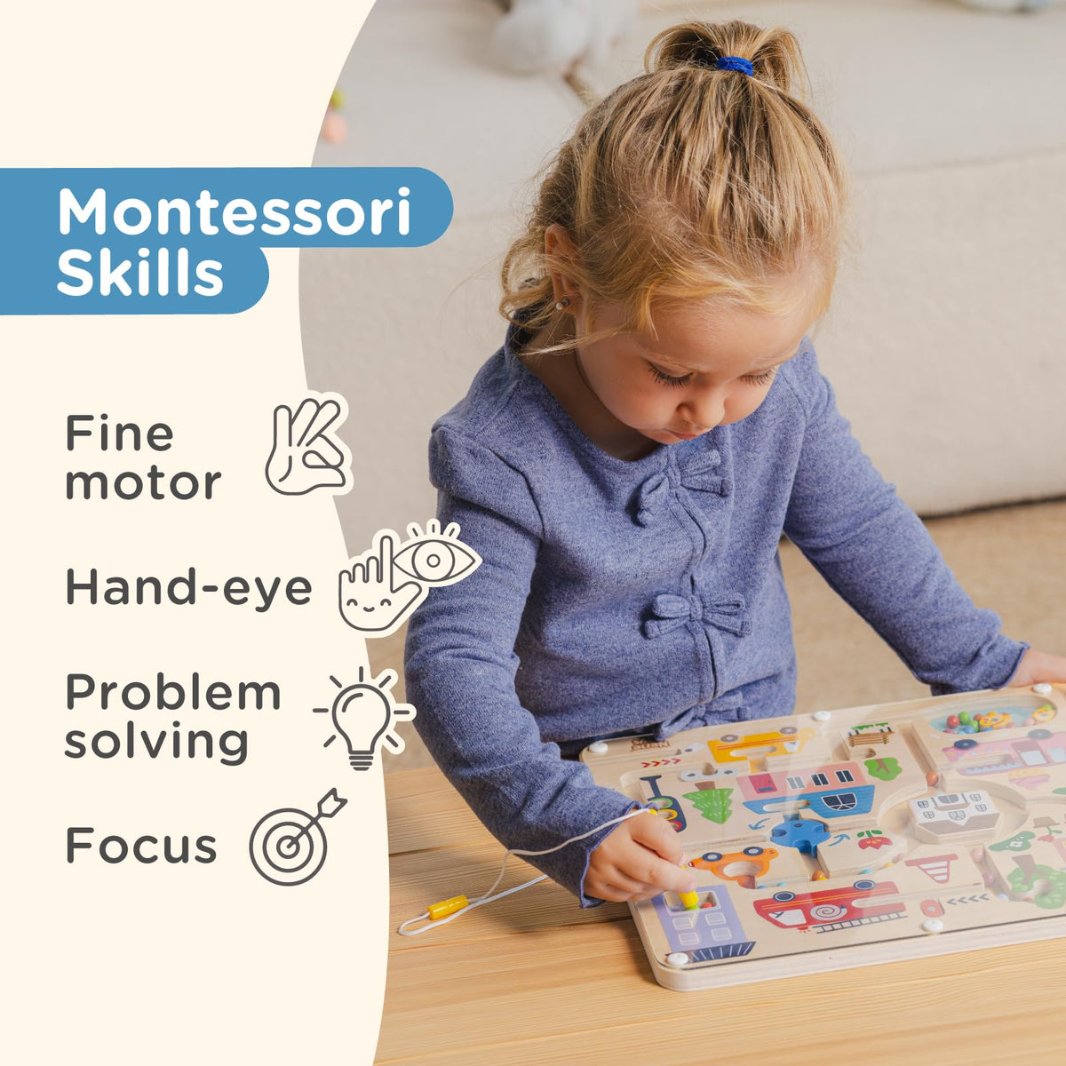 Magnetic Bead Maze Board Fine Motor Learning Puzzle