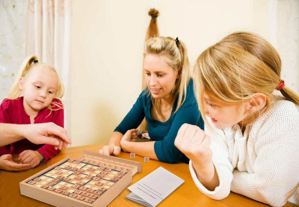 Wooden Sudoku Board Game with 100 Puzzle Book